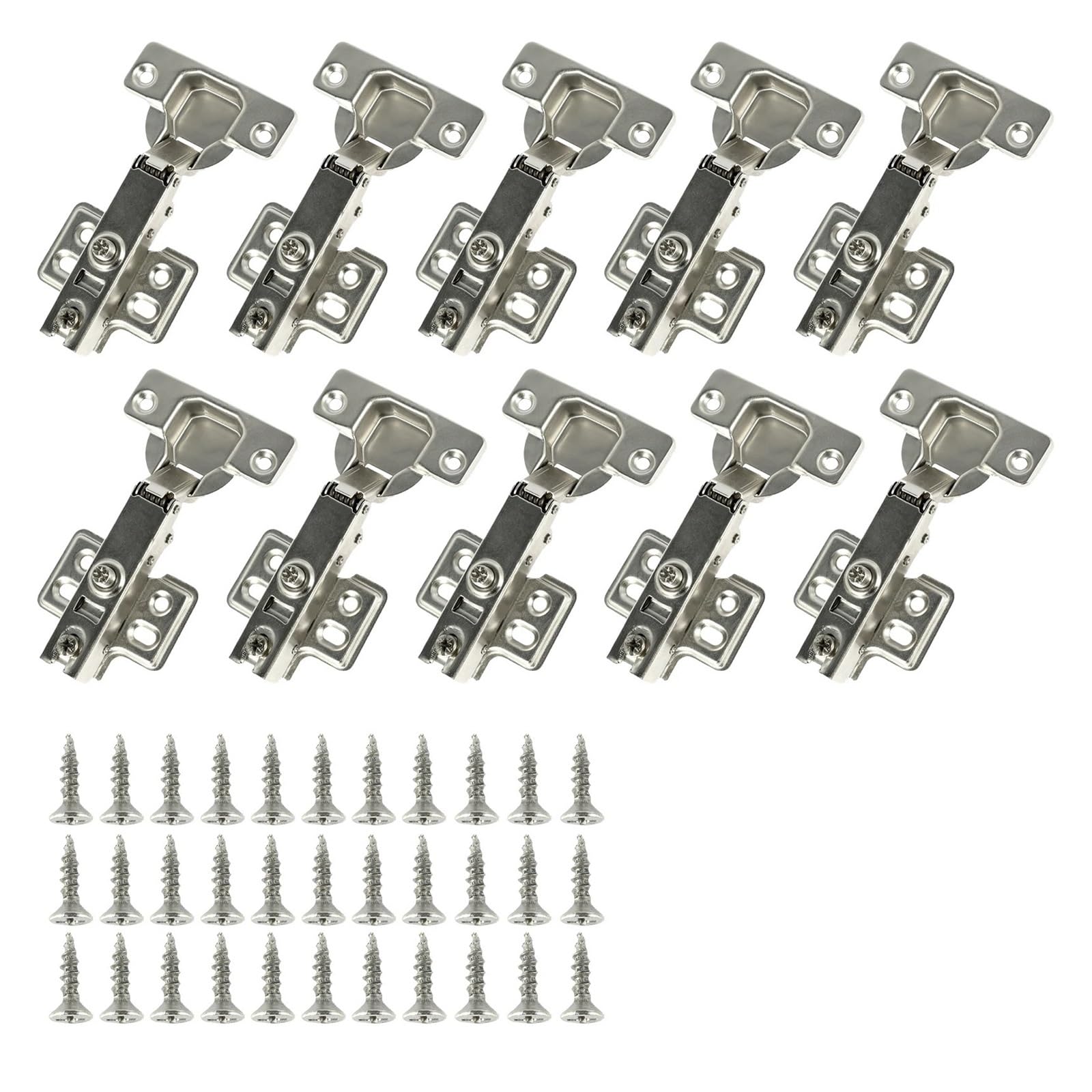 Chtkagv 10Pcs 90-105Degrees Steel Cabinet Hinges For Kitchen And Wardrobe Doors