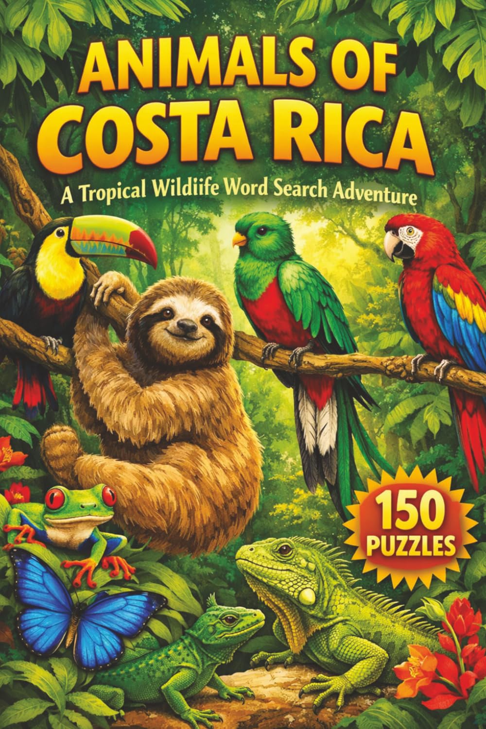 Animals of Costa Rica Word Search: 150 Wildlife-Themed Puzzles (North America Wildlife Word Search)