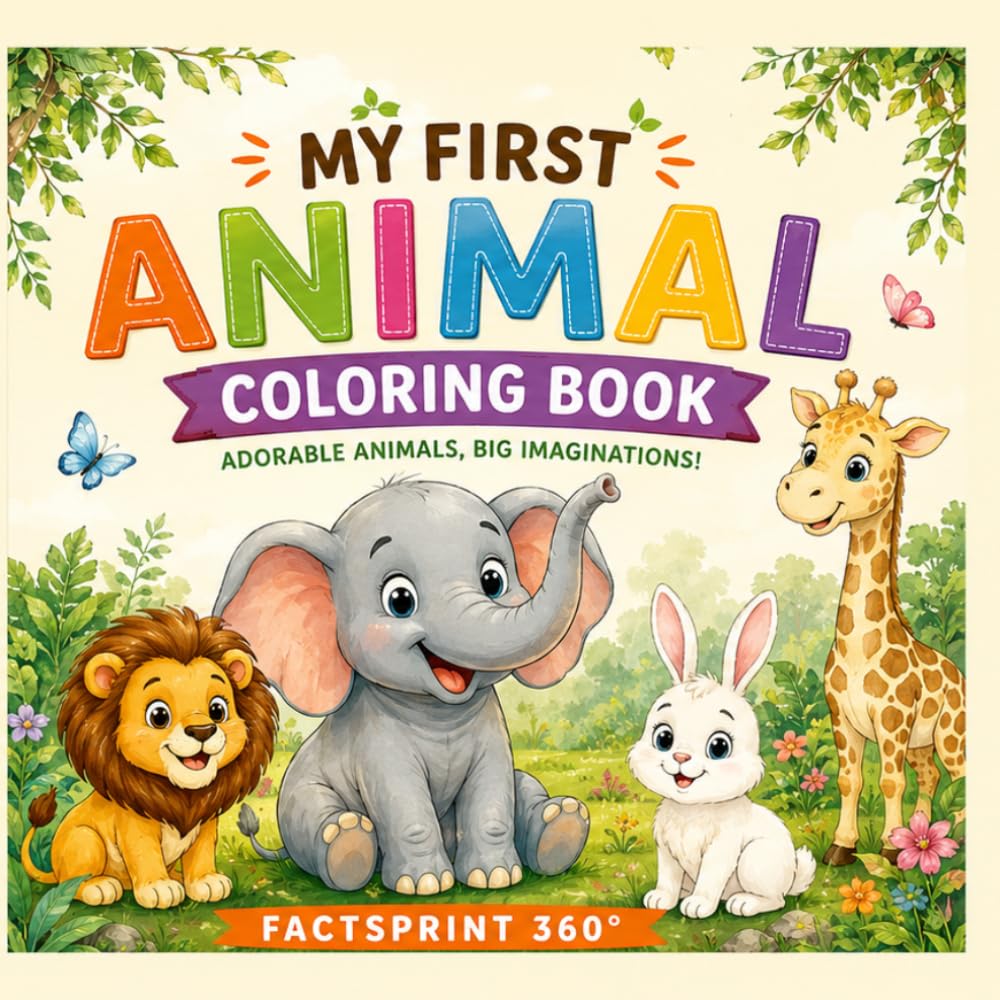 My First Animal Coloring Book: Simple and Easy Coloring Pages with 84 Cute Animal Illustrations for Toddlers and Kids
