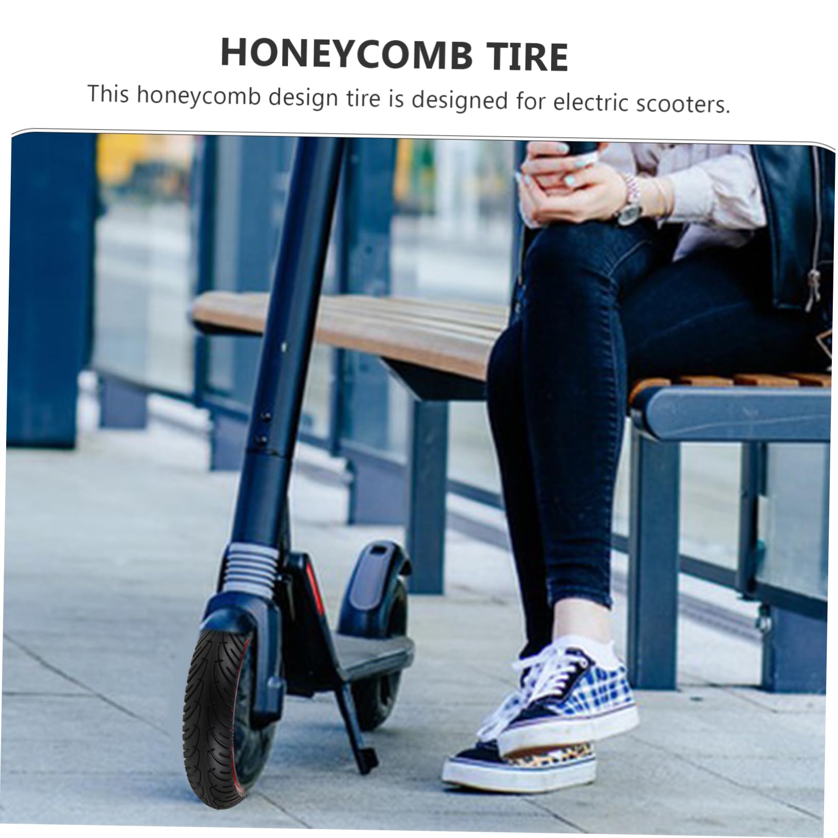 ifundom Roue de Trottinette Électrique Pneu Nid Abeille Roue Alvéolée sans Gonflage Remplacement Facile pour Scooter