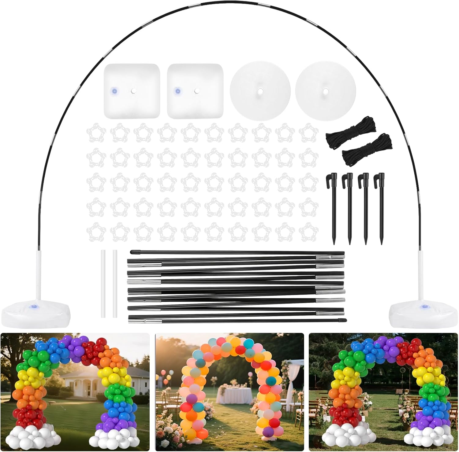 Balloon Arch Kit Stand Foldable storage, 9FT Height & 10FT Width Adjustable Balloon Arch Frame, for Weddings, Baby Showers, Birthdays, Graduation, Backdrop for Parties