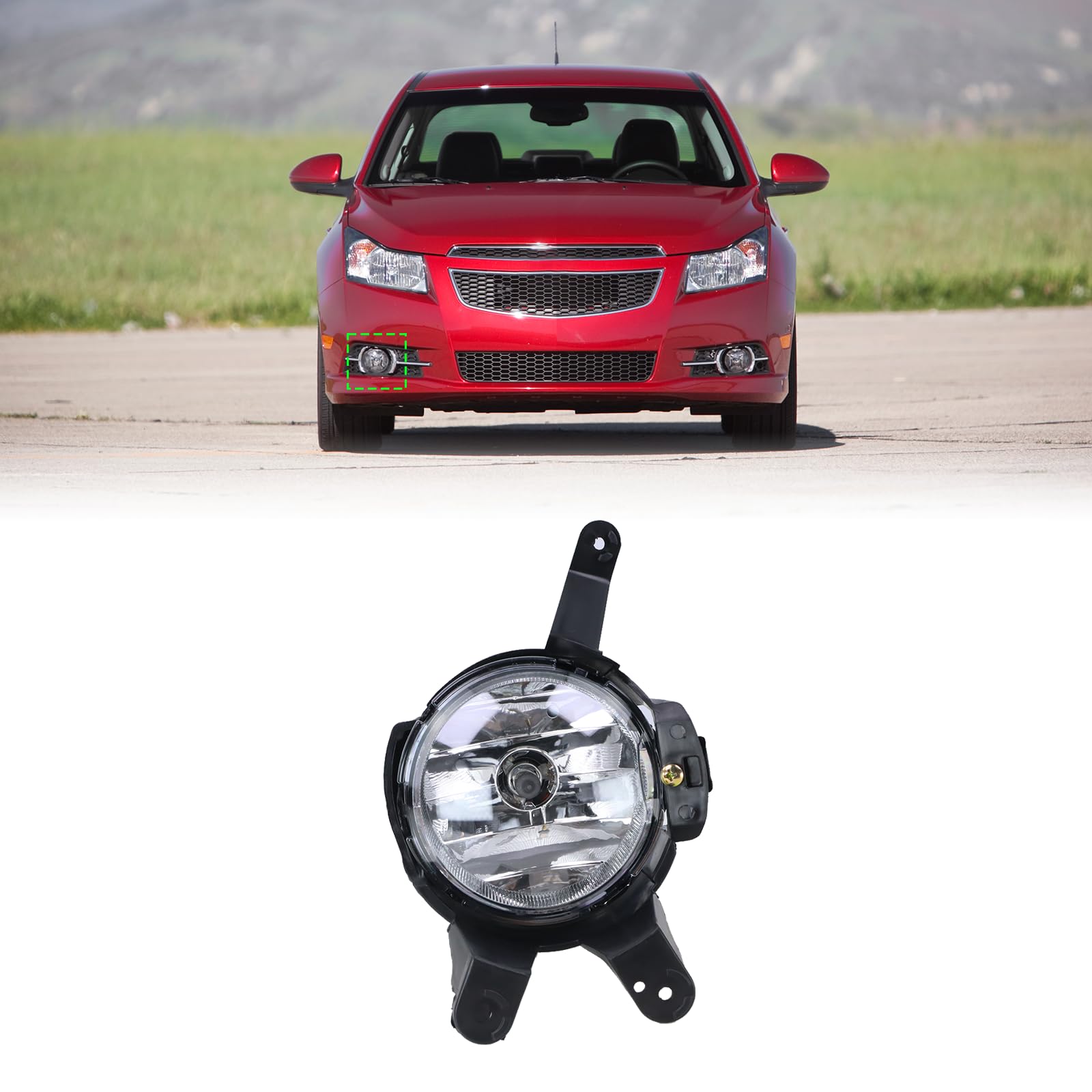 Right Passenger Side Fog Lights Compatible With 2011-2015 Chevy Cruze 2016 chevy cruze limited Replace#95169825 GM2593300