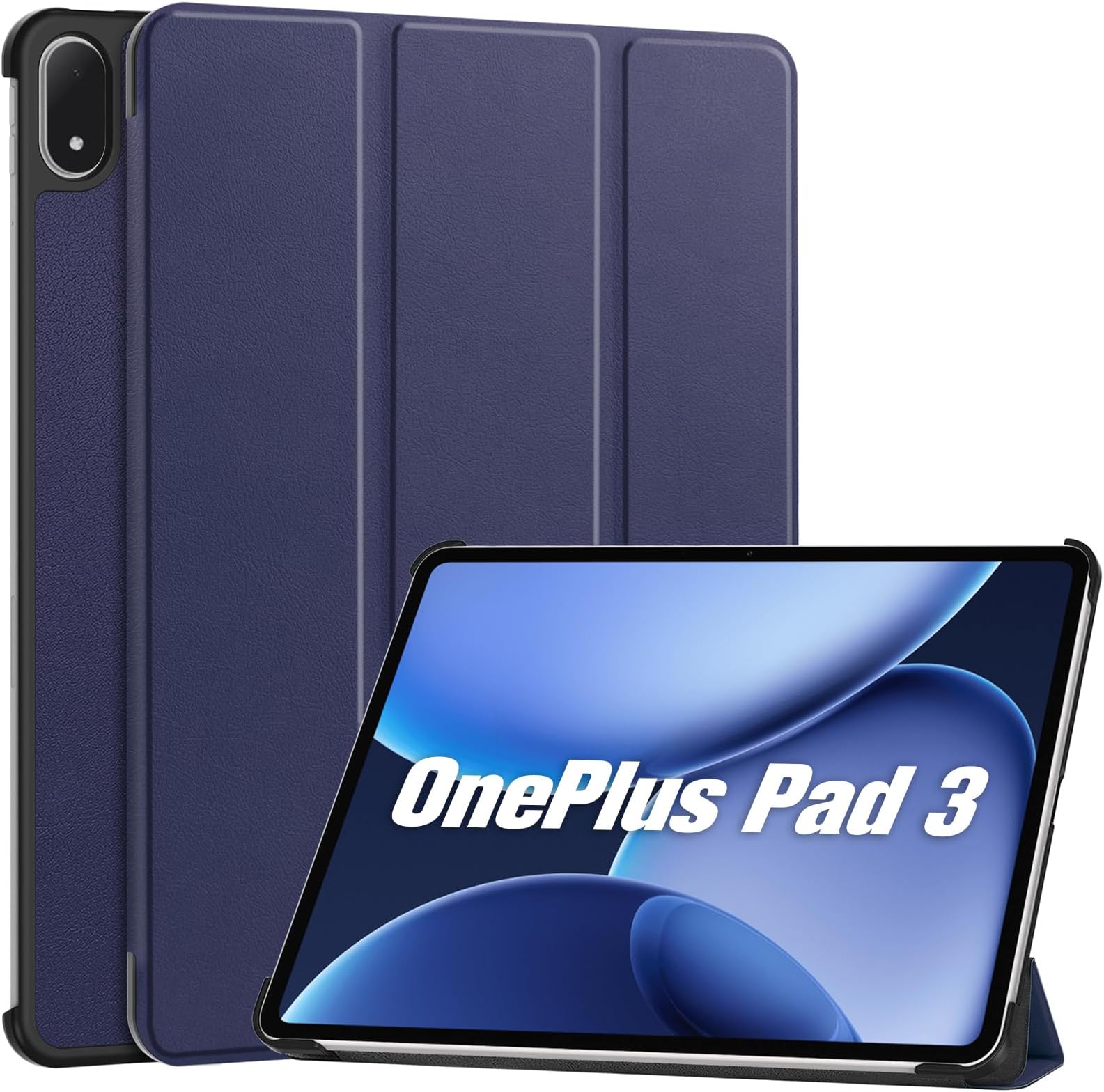 ProCase Slim Case for OnePlus Pad 3 13.2 inch 2025, Compatible with OnePlus Stylo 2 Stylus, Stand Hard Shell Cover, Foldable PU Leather Tablet Case -Blue