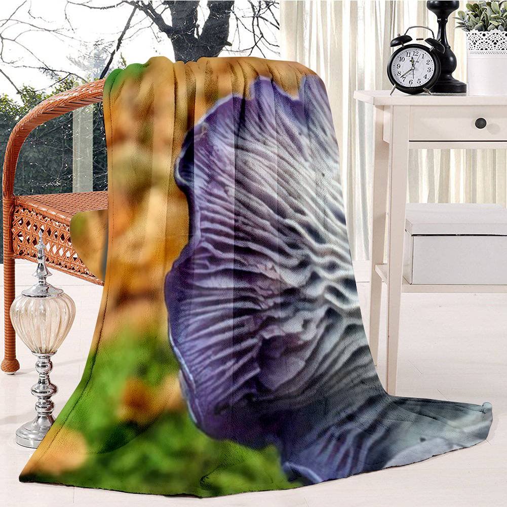 clitocybe nuda mushroom Bed Blanket Plush Velvet Soft Warm Blanket Lightweight Microfiber Blanket Christmas Blanket for Bed Chair Sofa, 130x150cm