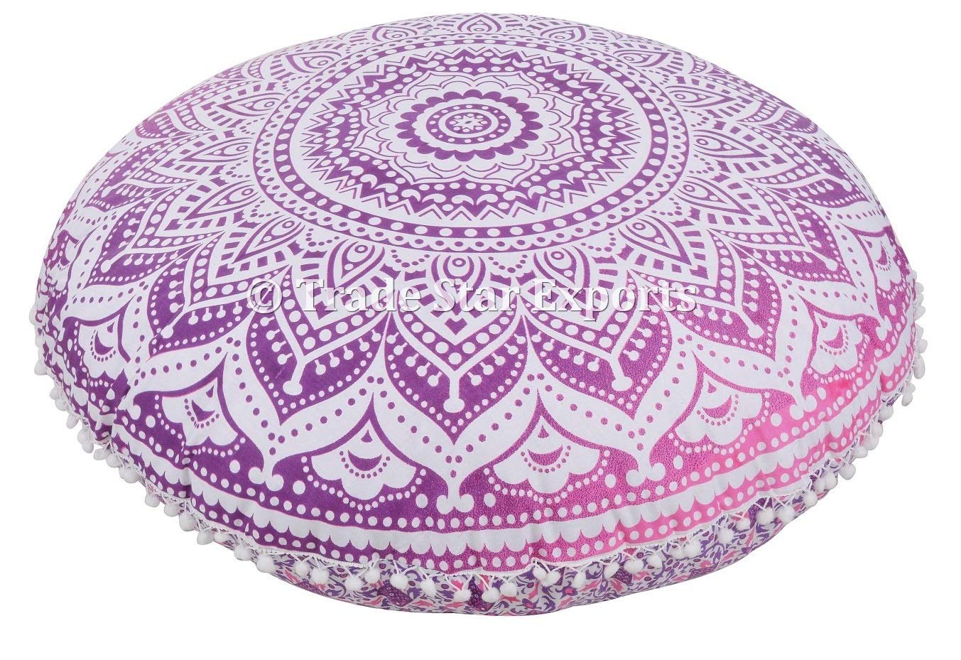 Trade Star Exports Large Ombre Floor Cushion, Mandala Throw Pillowcases 32