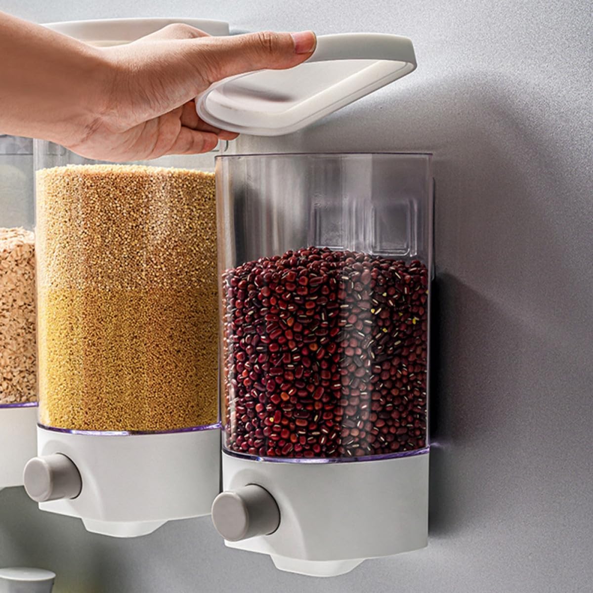 Healeved Botes de Almacenamiento de Cocina 2 Piezas Abs 1, 5l y 1l