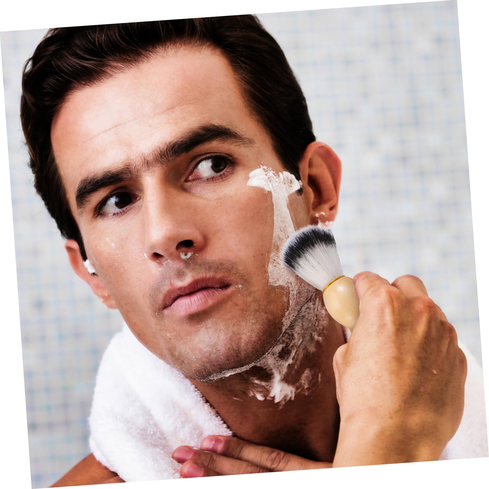 CALLARON 10 Pezzi Spazzola da Barba Uomo in Legno e Setole Nylon Pennello per Rasatura Veloce e Rimozione Detriti Setole Morbide Rapida Asciugatura per Cura Barba Professionale