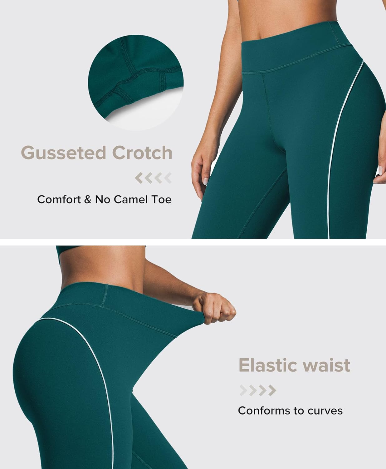 BRXL Women's Triple-Layer Tummy Control Leggings High Waist Sculpting Yoga Pants Streamlined Design Workout - Image 6