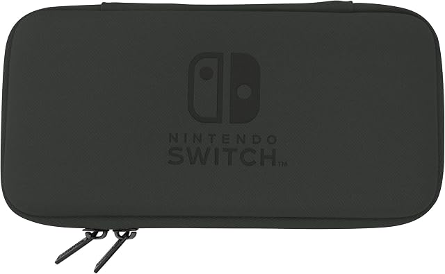 HORI Slim Tough Pouch Protective Carrying Case with Game Card Storage (Black) - Nintendo Switch Lite