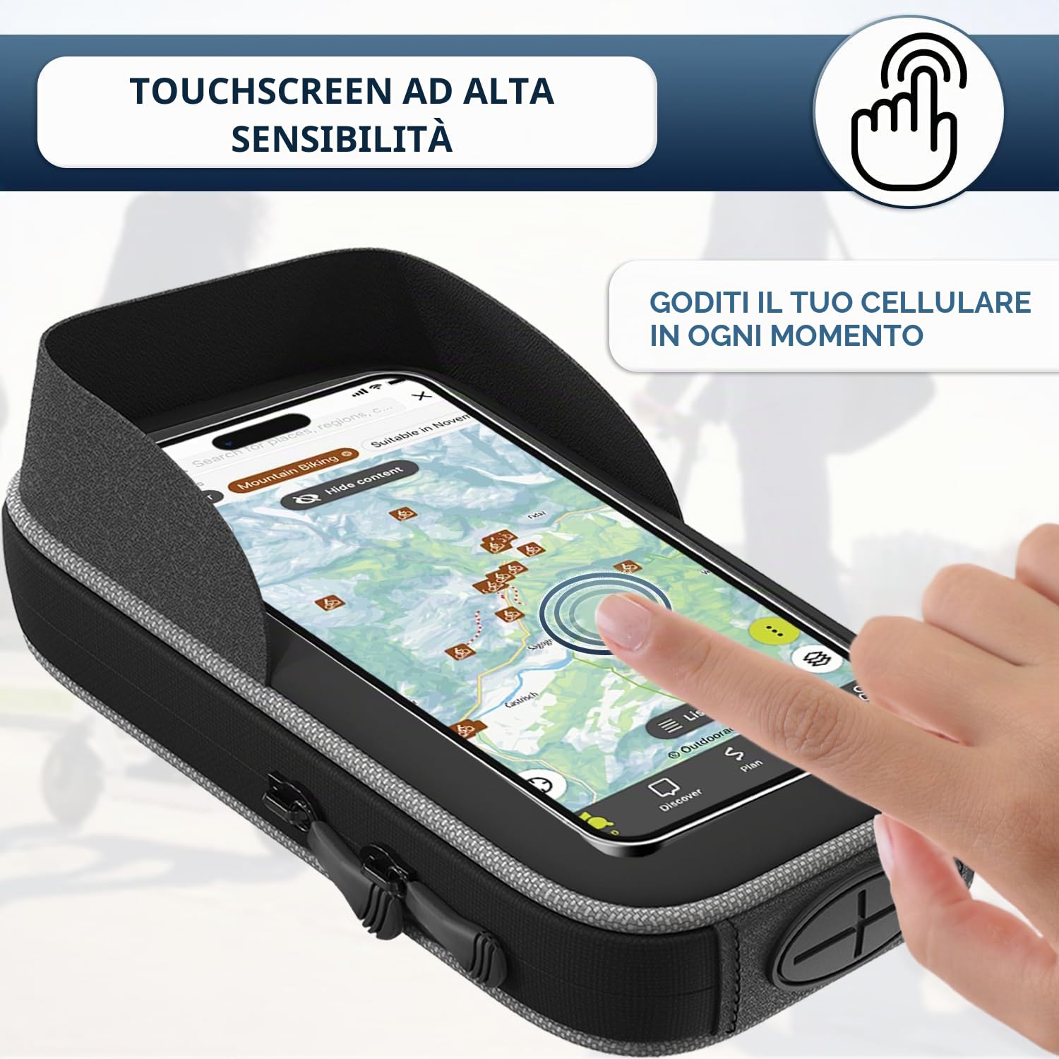 Borsa monopattino elettrico Compatibile con telefoni cellulari con schermo fino a 7,5" Design ergonomico e impermeabile Borsa per riporre e accedere rapidamente