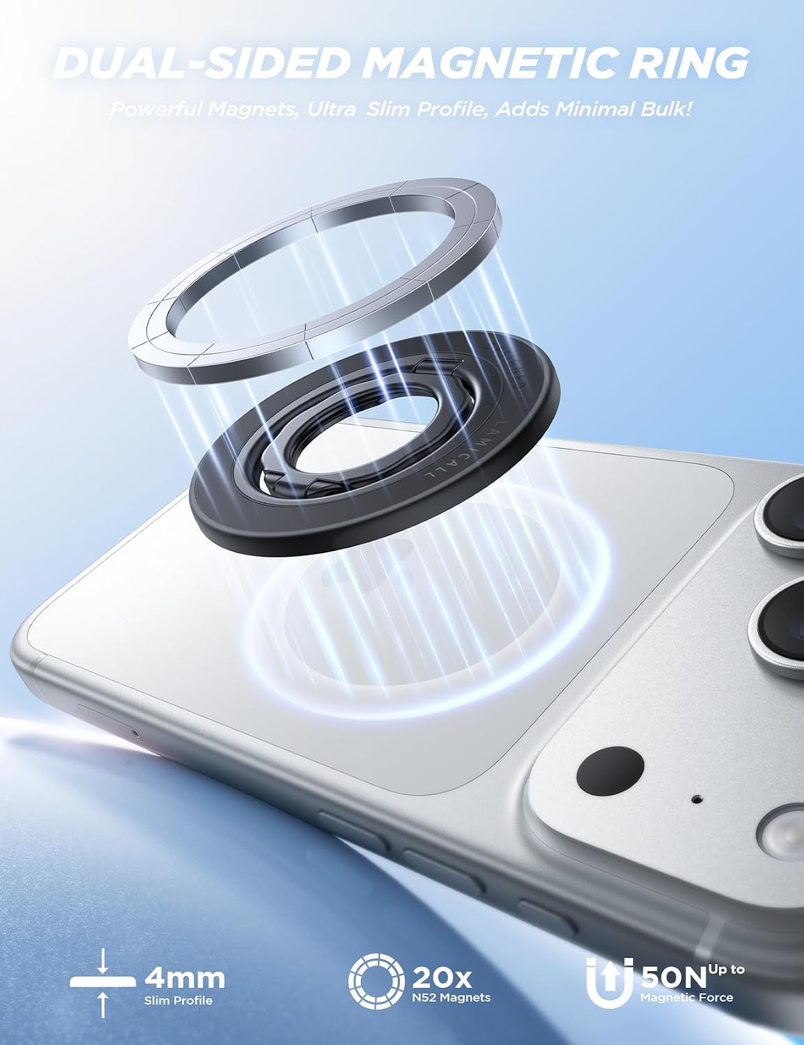  Magnetic Phone Grip for MagSafe, 24g Ultra Light Ring Holder Stand thumbnail