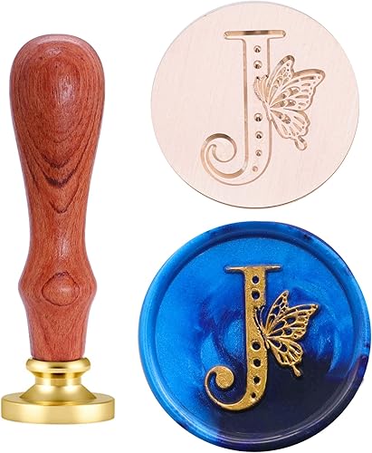 SWANGSA Sello de cera del alfabeto J con inicial, sello de sellado de letras de mariposa elegante vintage para invitaciĂłn de fiesta de boda, SWANGSA Sello de cera del alfabeto J con inicial, sello de sellado de letras de mariposa elegante vintage para invitaciĂłn de fiesta de boda,