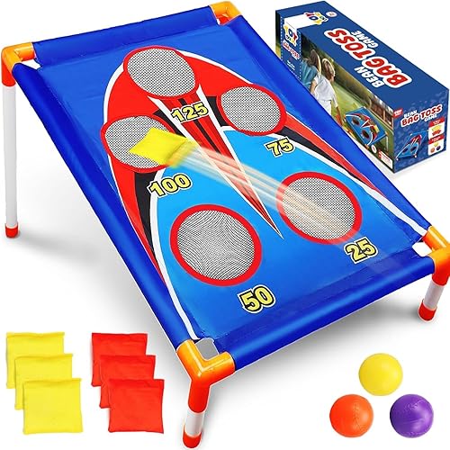 TOY Life Bean Bags Toss Carnival Games, Cornhole, Outdoor Toys for Kids Ages 4-8, Backyard Game Sports & Outdoor Play, Outside Toys for Ages 5-7,