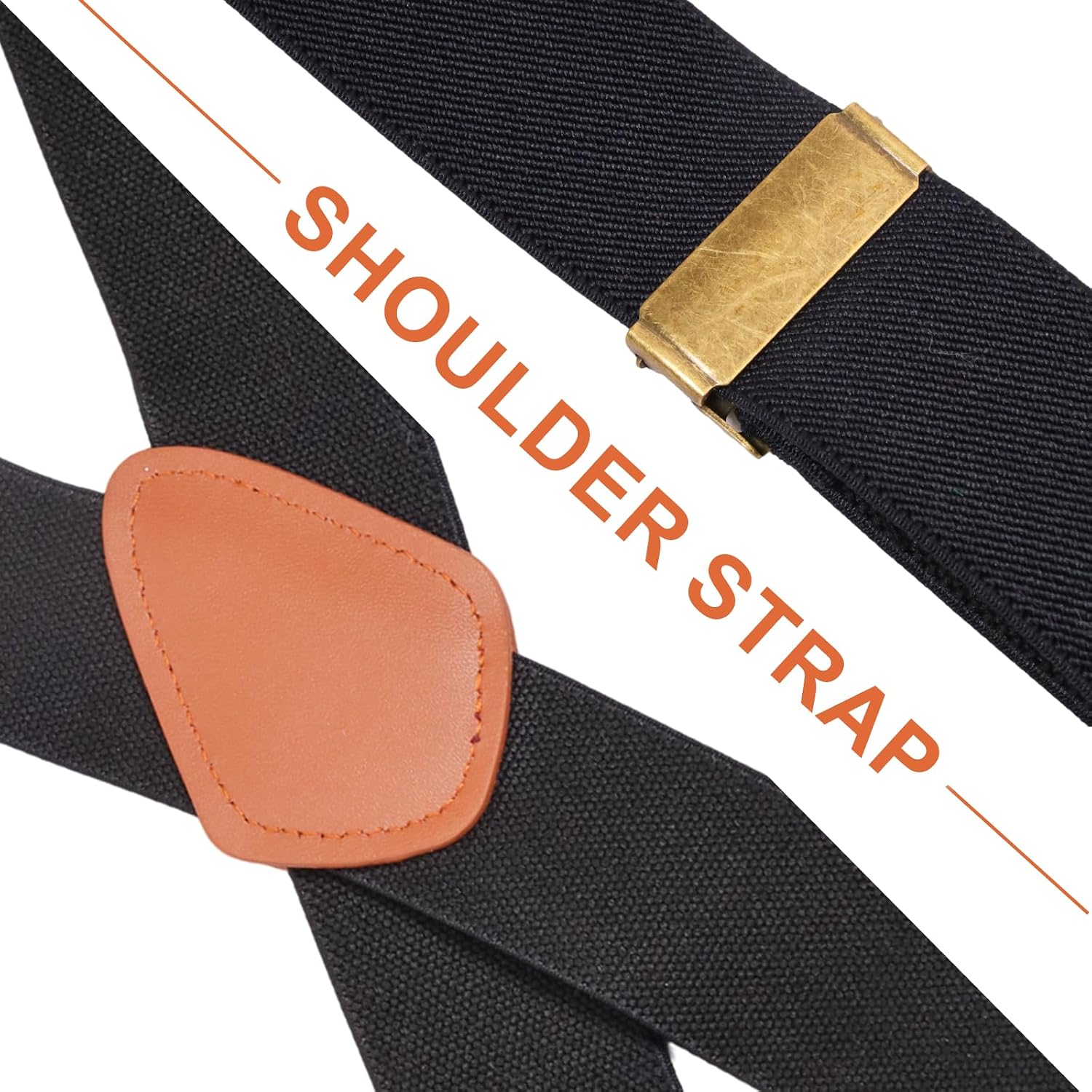 Sturdy Suspenders for Men Heavy Duty Vintage Black 4 Belt Clips Adjustable X-Back Mens Suspenders