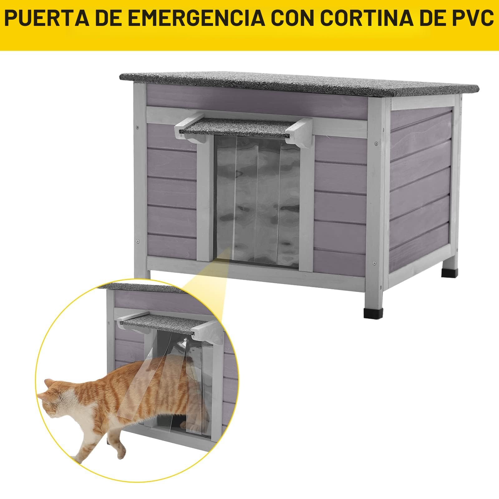 Casa para Perros y Gatos para Exteriores e Interiores con Techo Impermeable, también Adecuada para Otros Animales pequeños