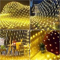 Liyade Kültéri Fényfüggöny 3x2m - 200 LED Meleg Fehér Világítás IP44 Vízálló - Távirányítós Időzítő 8 Üzemmóddal Kertbe, Bokrokra, Karácsony 6