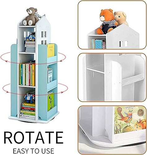 Miniatura 4 de BBOSCH Estantería 360 Castle White, Estantería giratoria, Estante de almacenamiento giratorio, Estante de almacenamiento de juguetes, Estantería de