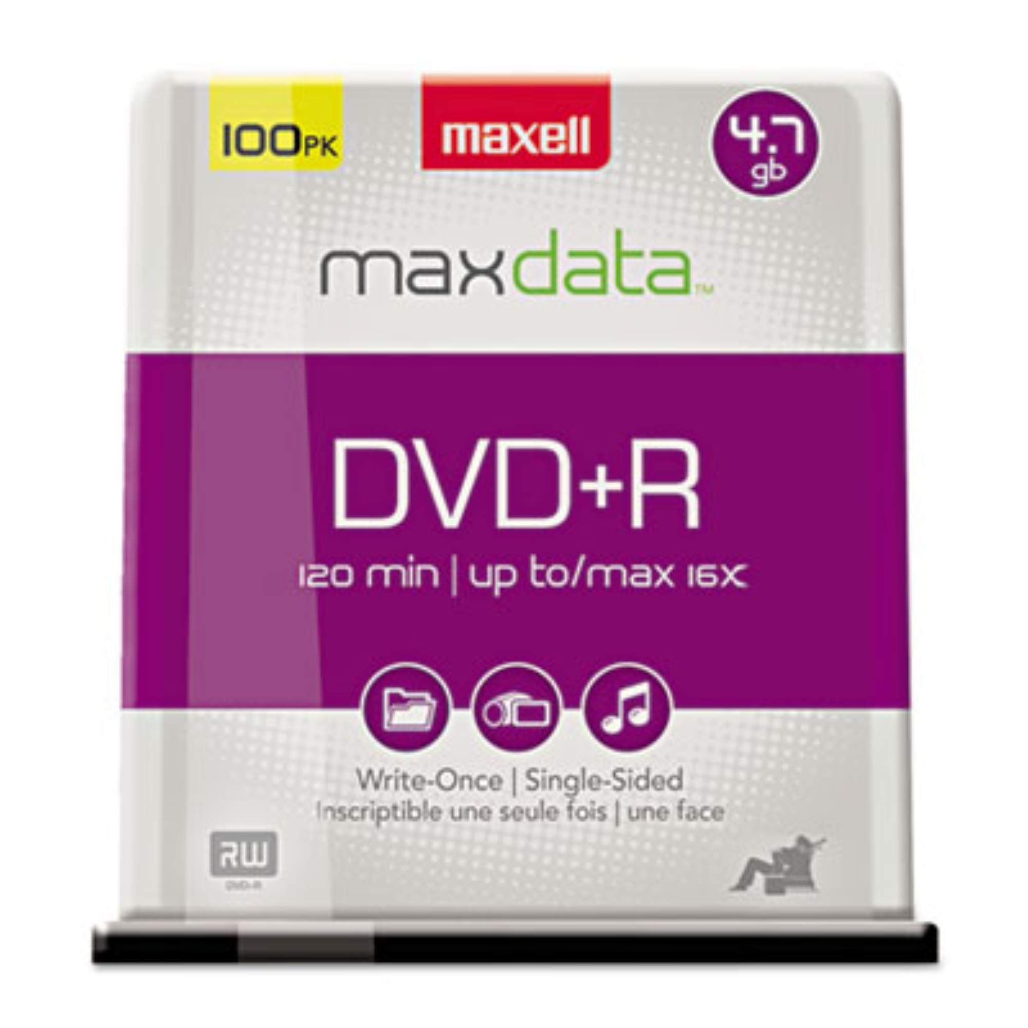 Maxell 639016 4.7 GB DVD+R Discs - 100 Pack