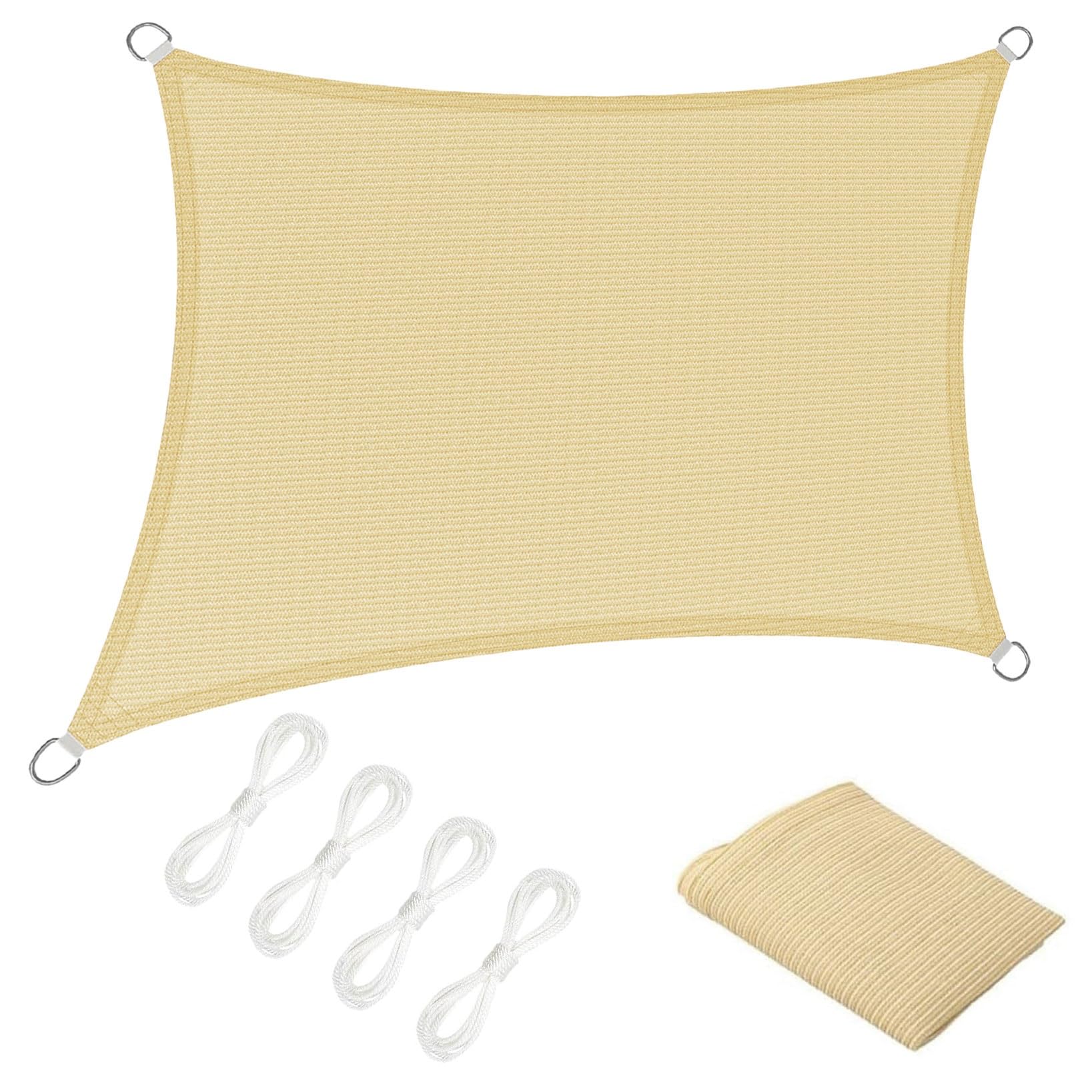 Voile d'ombrage rectangulaire 2.7 x 3.5 m, filet protection solaire extérieur pour jardin