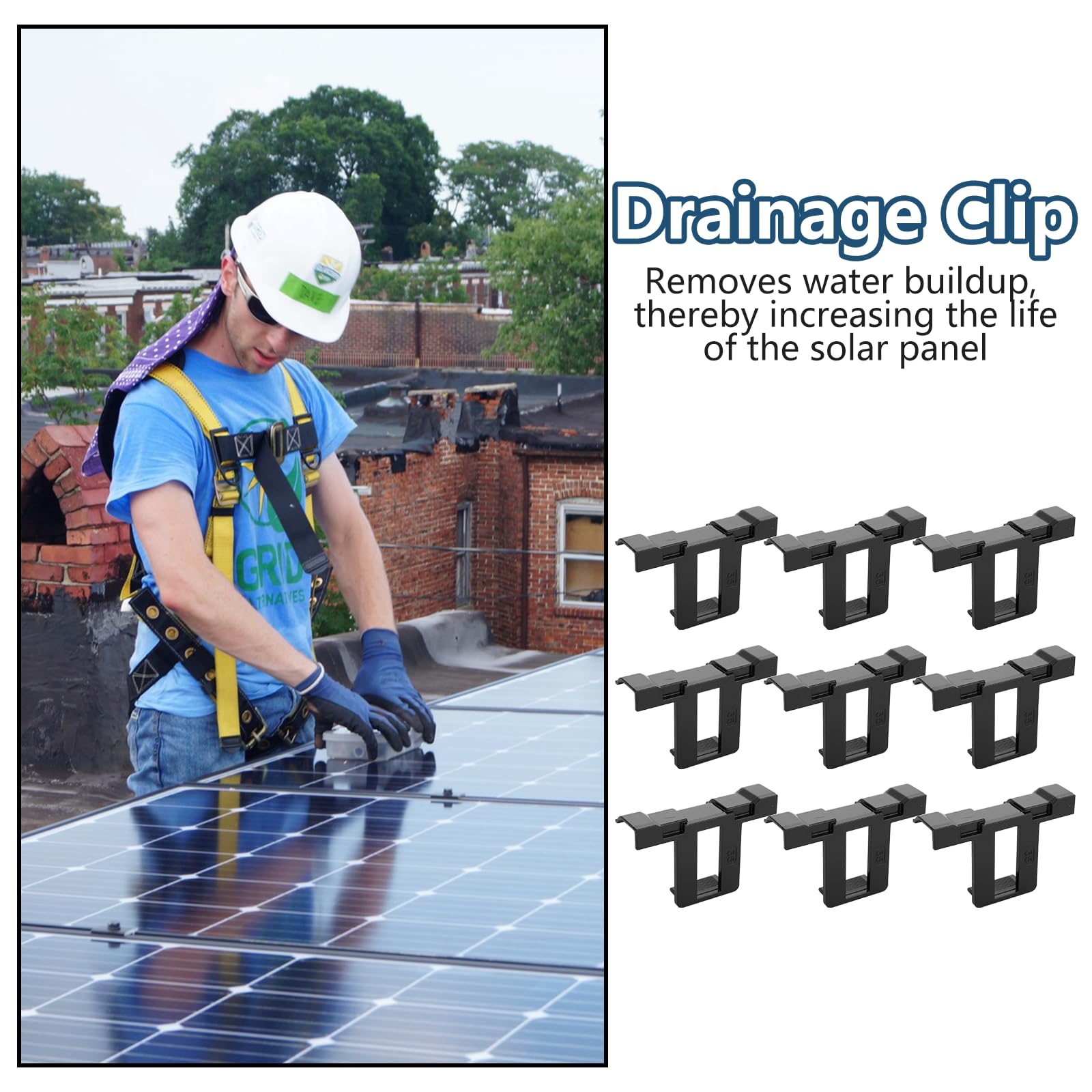 AKOLAFE 35 Solar-Wasserablauf-Clips – 35mm, ABS,  Produktbild-Vorschau 2