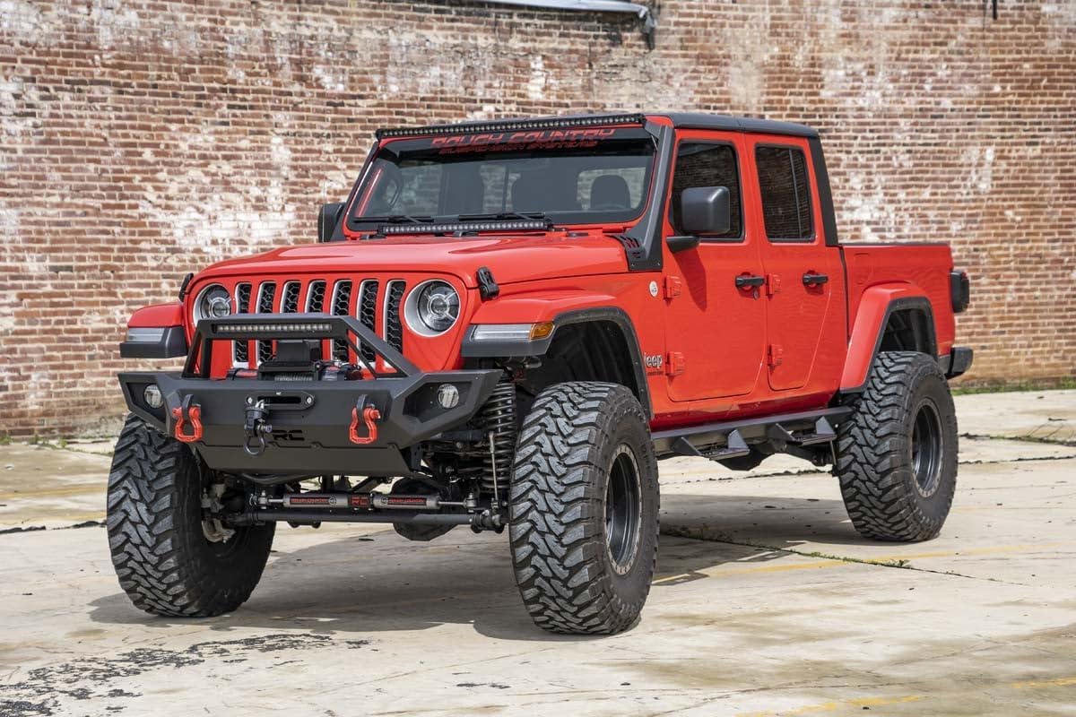 Rough Country 50" Single Row LED Light Bar Upper Windshield Kit for Jeep Wrangler JL & Gladiator JT (2018-2025) - White DRL