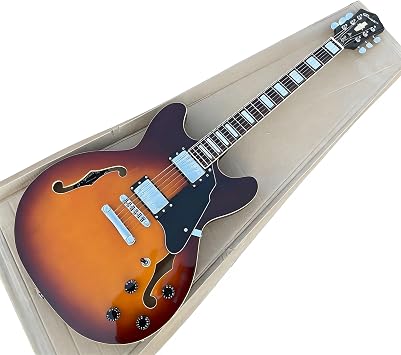 Semi-Hollow Body Electric Guitar, Sunburst Finish