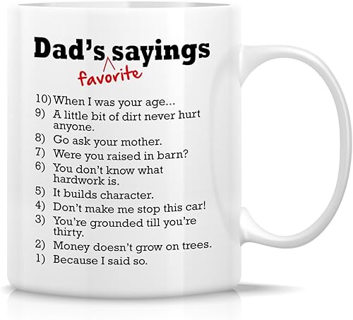 Retreez Funny TazaLista de Dad s Favorite Saying 11OzTazas de café de cerámica gracioso sarcasmo Sarcastic motivacional Inspirational Regalos de