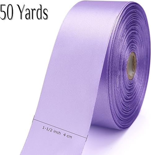 Miniatura 255 de Cinta de oro rosa de 1-1/2 pulgadas, para envolver regalos, 50 yardas, corona de fiesta de boda, costura, accesorios para el cabello, decoración