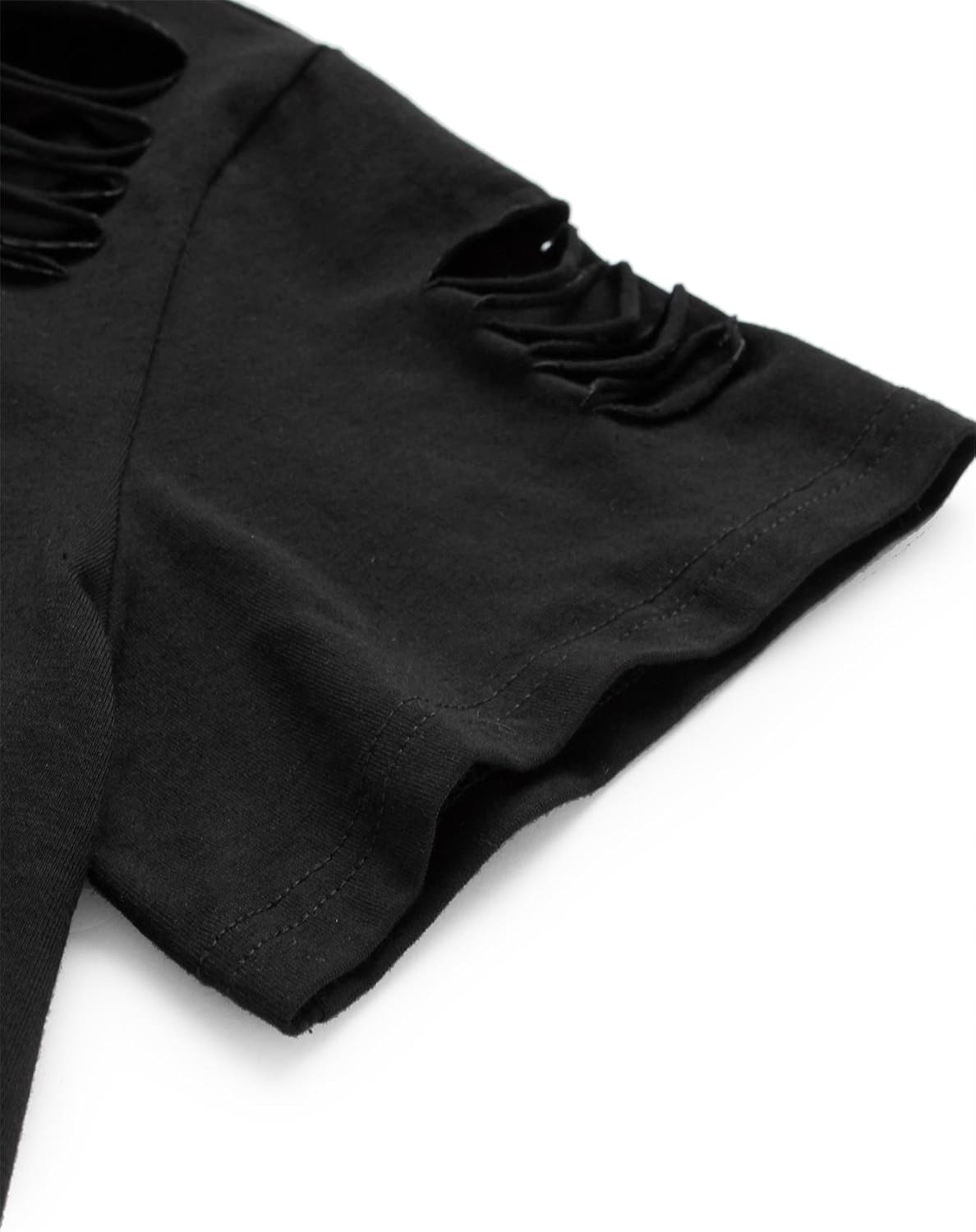 SweatyRocks Women's Short Sleeve T Shirt Graphic Print Distressed Crop Top - Image 6