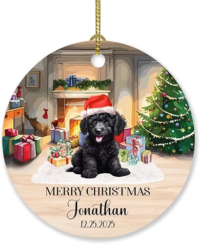 Miniatura 127 de Adorno personalizado para árbol de Navidad de perro Chow Chow, regalo único de Navidad negro para los amantes de los perros Adorno negro Chow Chow