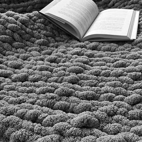 Miniatura 5 de Manta de felpilla de punto grueso de tamaño pequeño de 32 x 32 pulgadas, manta de ganchillo súper voluminosa para decoración del hogar