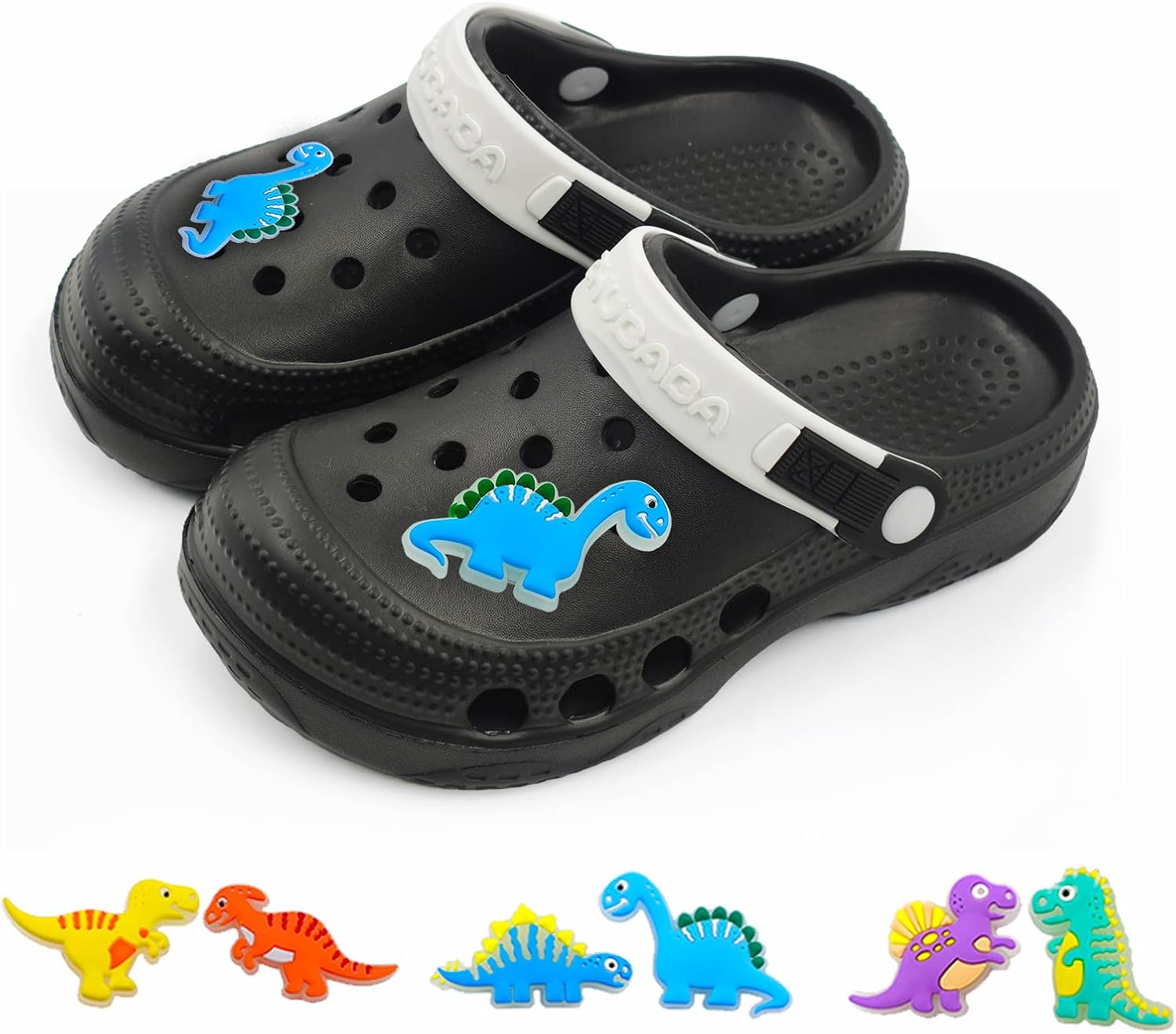 Toddler Cute Clogs Boys Girls Kids Dinosaur Garden Shoes Summer Slip on Sandals Slides Lightweight Breathable Beach Pool Shower Slippers for Children Non-Slip Sole