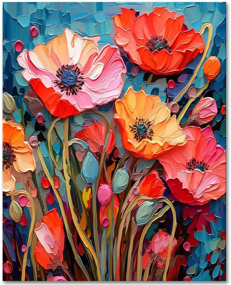 Paint by Numbers for Adults and Kids Modern Impressionism Flowers DIY Paint by Number Oil Paintings Arts and Crafts Paint by Numbers Kits Acrylic Painting 16 x 20 Inch