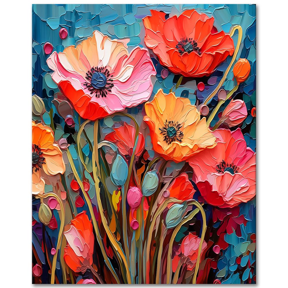 TUMOVO Paint by Numbers for Adults and Kids Modern Impressionism Flowers DIY Paint by Number Oil Paintings Arts and Crafts Paint by Numbers Kits Acrylic Painting 16 x 20 Inch