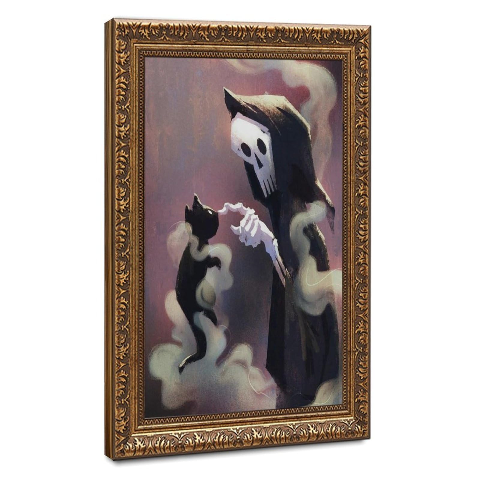 Bareronor Ghosts And Cats Funny (14) Canvas Poster Bedroom Decor Landscape Office Room Decor Gift 12" L X 18" W