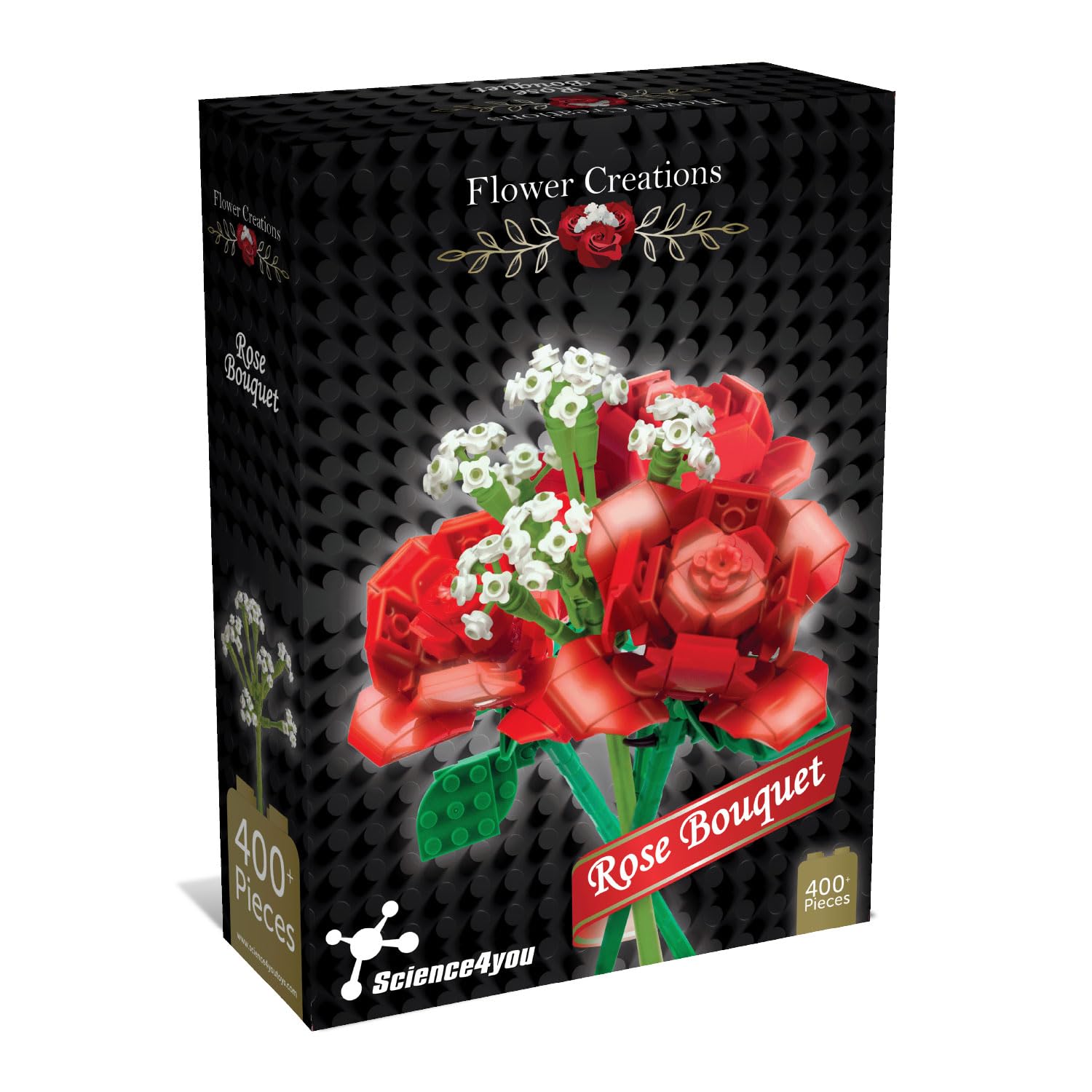 Science4you Rose Bouquet Building Kit for Adults - Have Fun Building Artificial Flowers, Building Gift, Modeling and Hobby Gift for Adults and Kids.