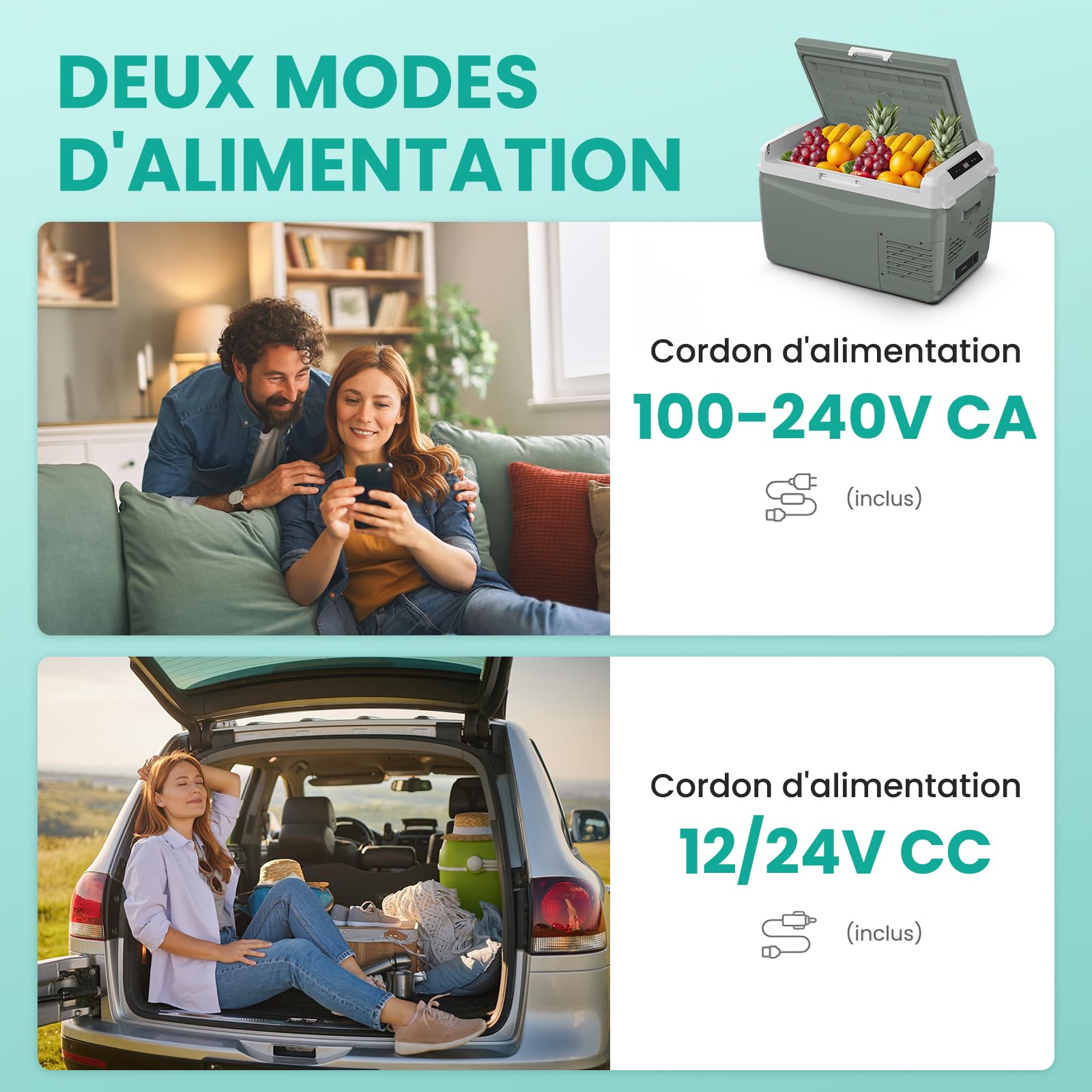 Alpicool GC30 29L Réfrigérateur de Voiture, Portable Glacière à Compression Neuve 2026,12V/24V Frigo de Voiture pour Camion, Camping,Voyage en Voiture,Pique-Nique,-20℃-20℃,Plateau à Glaçons Offert