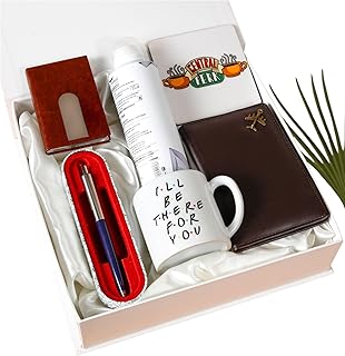 Rarejoy Mens Gift Hamper with Ceramic Mug, Passport cover, Luxury Deo, Card holder, Stylish Pen with Box and Coaster. Vale Price In India