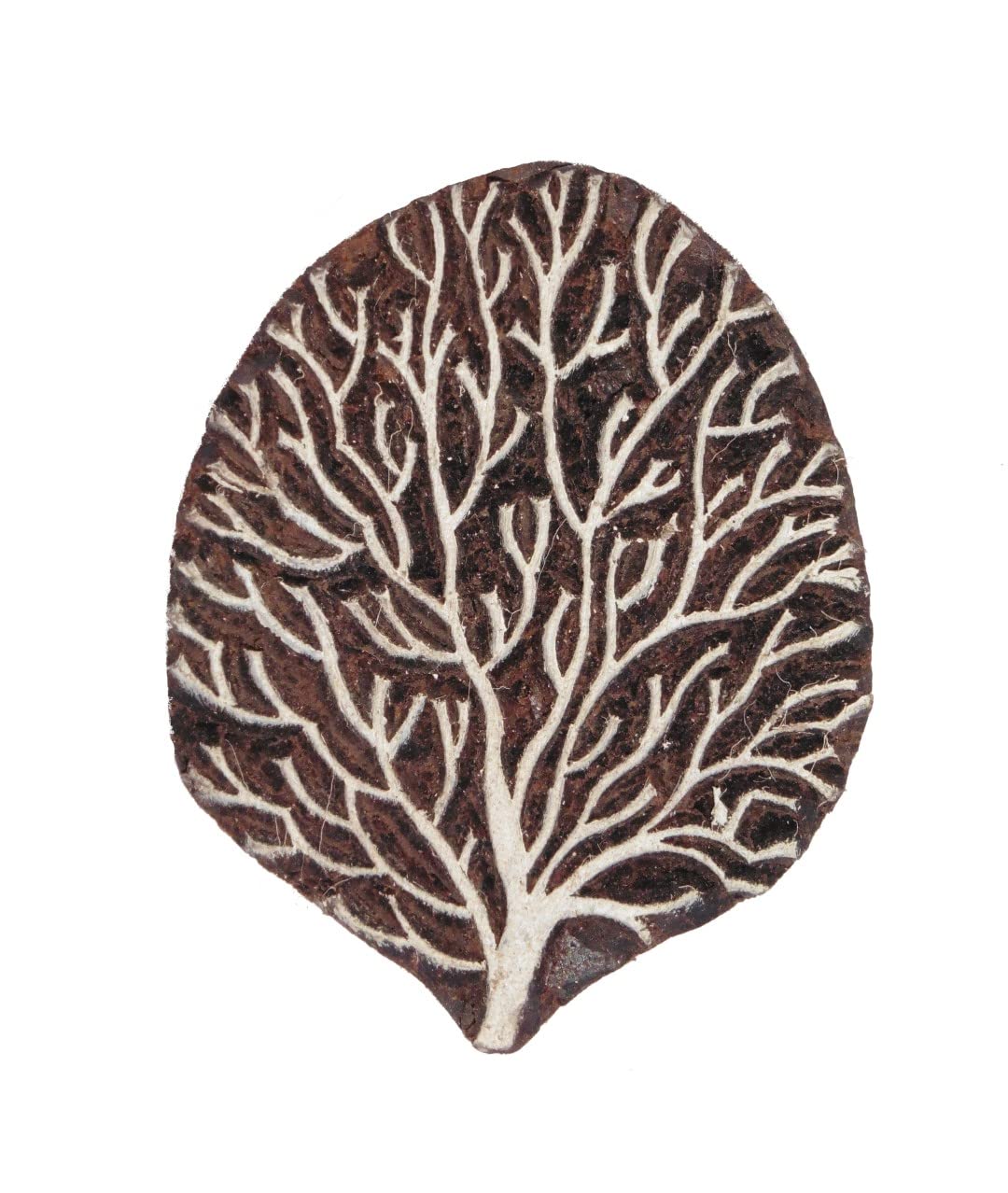 Pilgrims Fair Trade Tree Seaweed Coral Seaside Shaped Indian Hand Carved Wooden Printing Block Stamp
