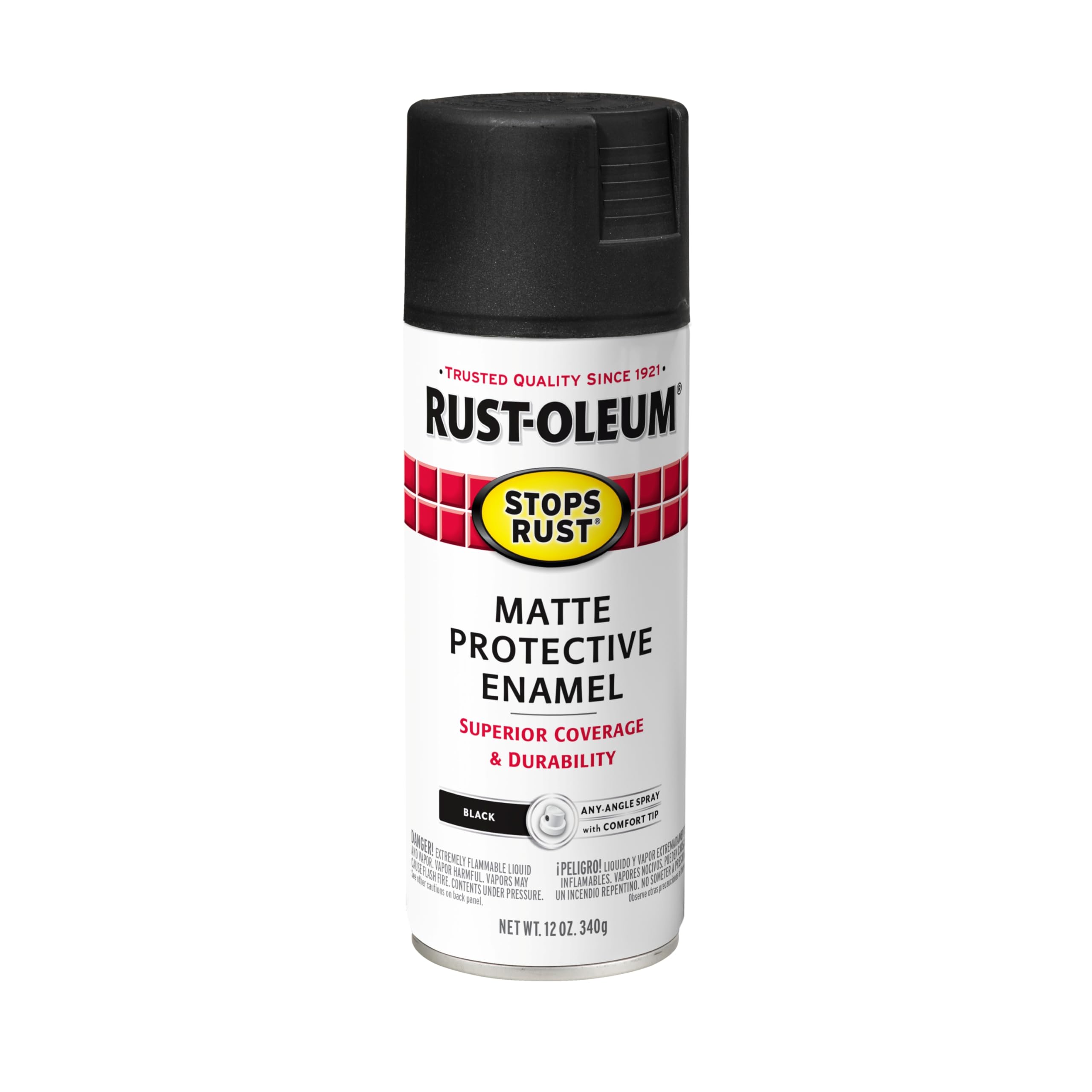Rust-Oleum 401641 Stops Rust Spray Paint, 12 oz, Matte Black