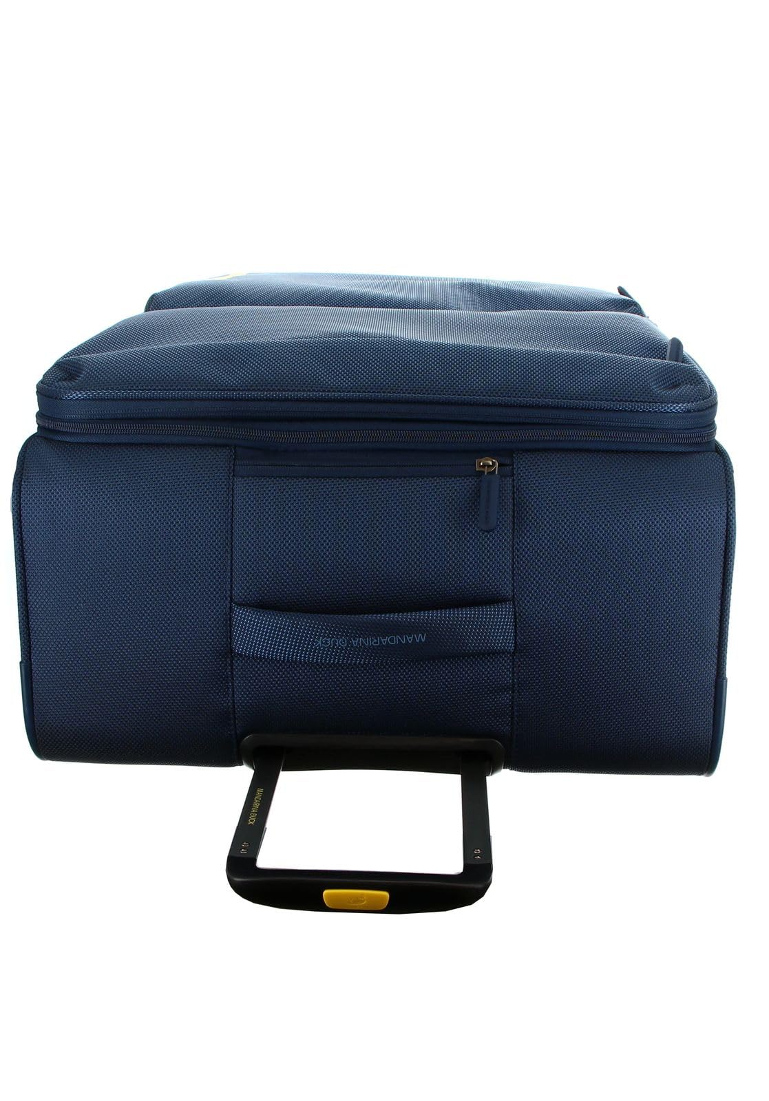 Mandarina Duck Zephyr Trolley Large EXP, Blu (dress blue), Trolley grande espandibile in tessuto morbido ad effetto 3D