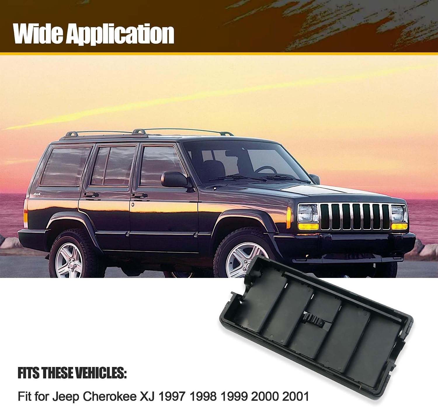Front Center Dash Air Vent Grille Compatible with Jeep Cherokee XJ 1997-2001 Replace 5FS10LAZAB
