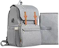 Mochila Maternal Feminina 16 em 1 Impermeável — Grande Capacidade com Bolso Térmico, Organizador para Fraldas e Acessórios, Ideal para Mães e Bebês