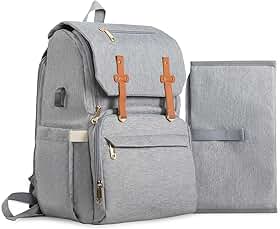 Mochila Maternal Feminina 16 em 1 Impermeável — Grande Capacidade com Bolso Térmico, Organizador para Fraldas e Acessórios, Ideal para Mães e Bebês