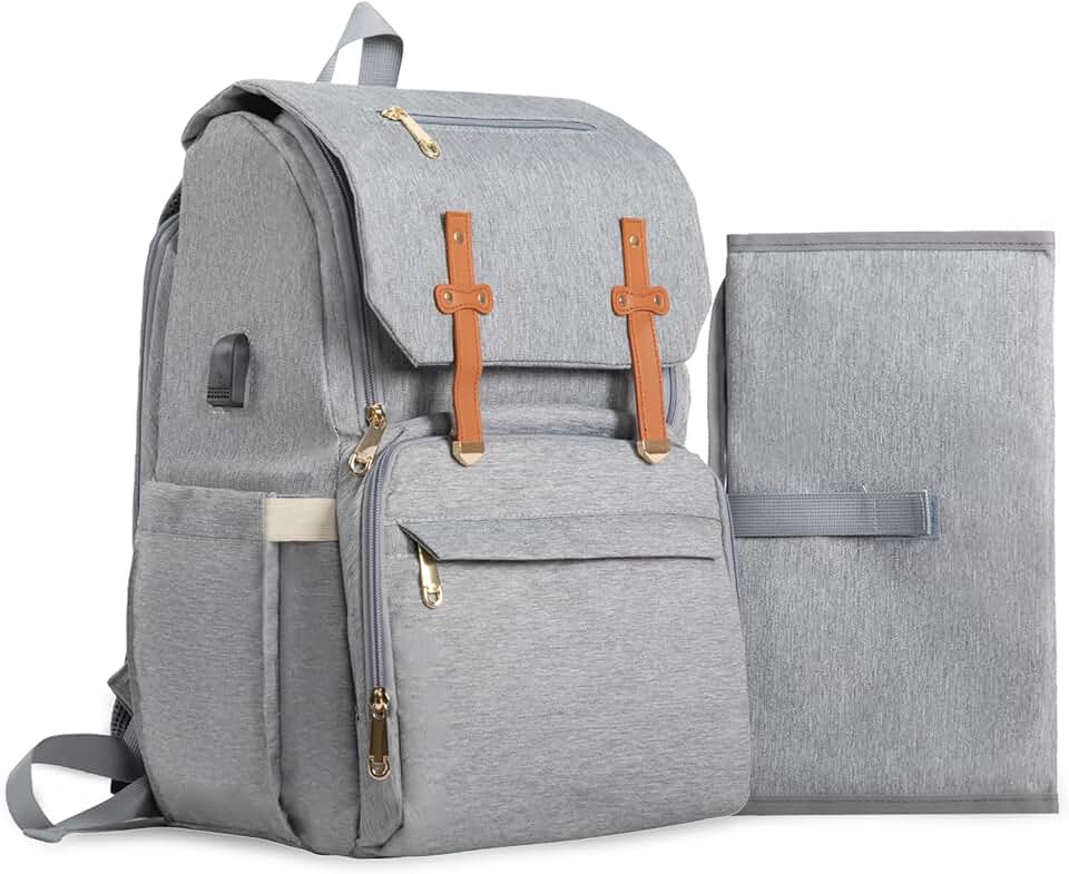Mochila Maternal Feminina 16 em 1 Impermeável — Grande Capacidade com Bolso Térmico, Organizador para Fraldas e Acessórios, Ideal para Mães e Bebês