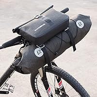 Vista 3 de ROCKBROS Bolsas de Manillar Impermeables 12L-20L Bolsas de Bikepacking Delanteras 2 Paquetes Secos para Bicicletas MTB y de Carretera Accesorios