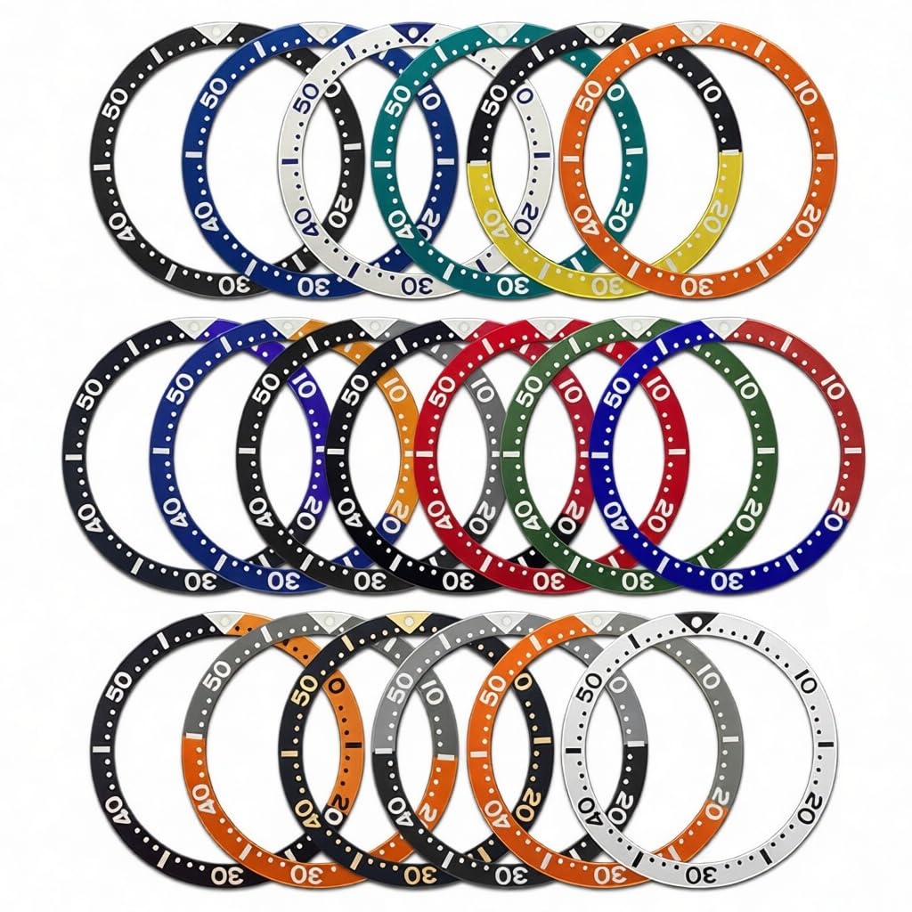39mm Aluminium-Lünetteneinsatz Ersatzteil Legierungsring-Komponente Flaches Zifferblatt-Inlay 32,2mm 0,8mm für Seiko SKX009