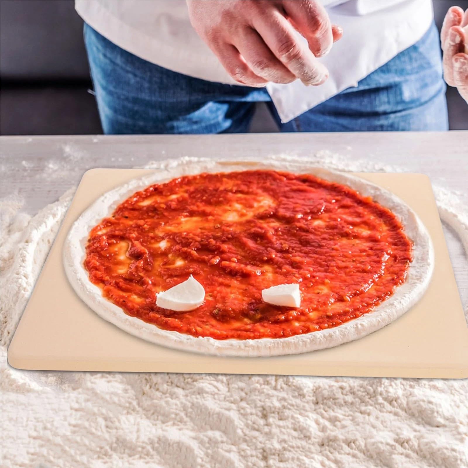 Teglia da forno for pane in pietra for suite, pizza fai te, cordierite quadrata, for cuocere utensili cucina Per Pizza Da Forno