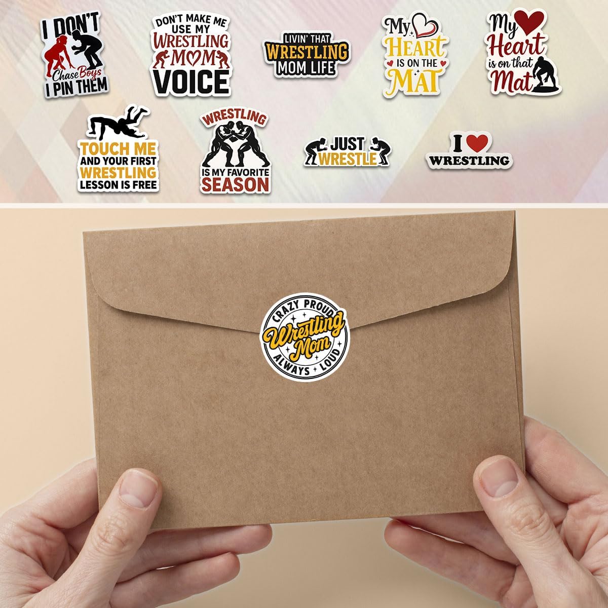 10 Pcs Wrestling Stickers, Funny Wrestling Mom Quotes, Sports Vinyl Decals for Wrestlers and Fans, Waterproof Stickers for Laptops, Water Bottles, Gear, Perfect Gifts for Wrestling Lovers - Image 4