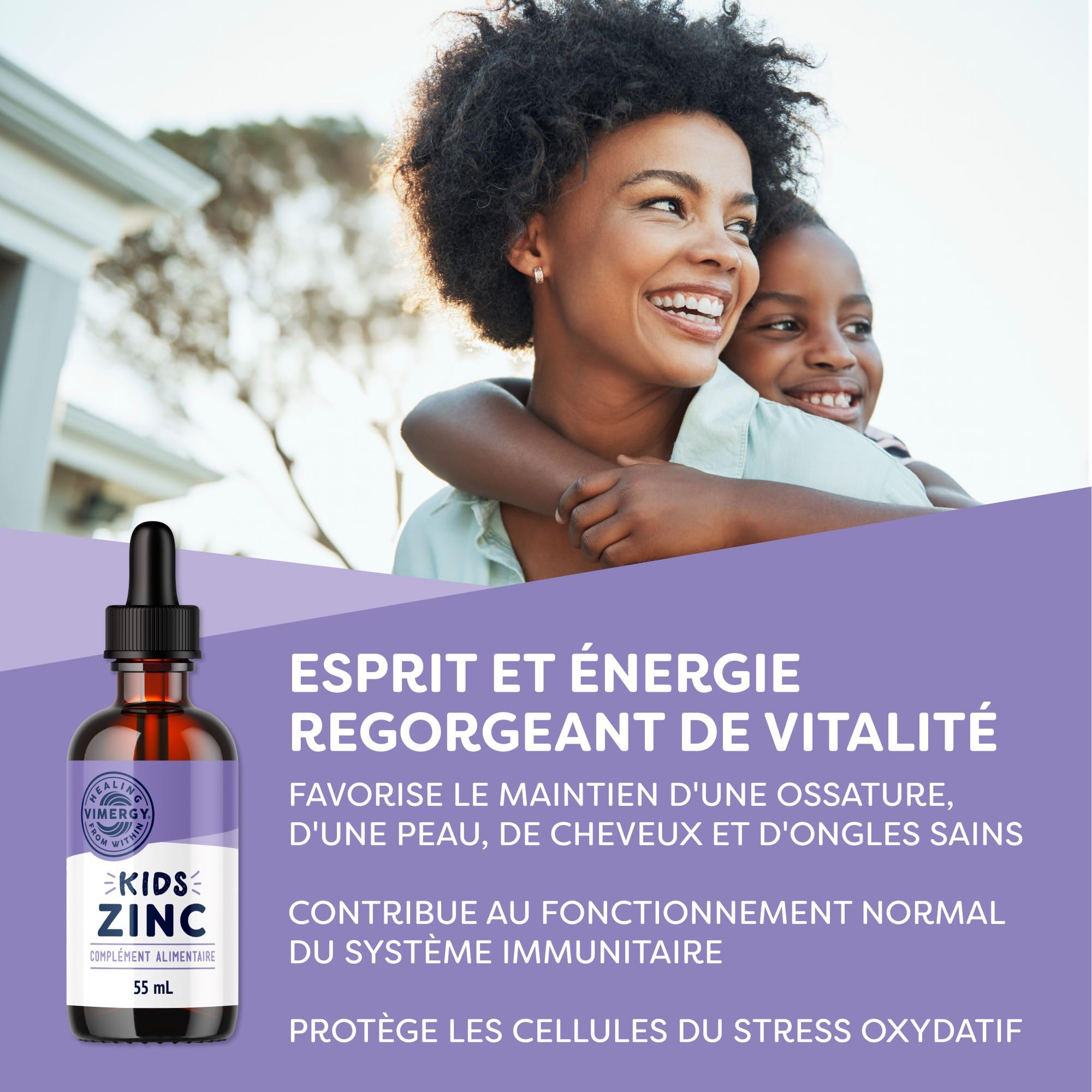 Vimergy Kids Zinc - Gouttes de Zinc pour Enfant - Soutient les Fonctions Cérébrales, la Croissance Physique et la Fonction Cellulaire -Sans Sucre, Colorants, Gluten ni Arômes - Végétalien (55 ml)